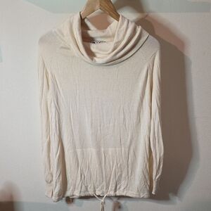 Elegant Cream Cowl Neck Sweater